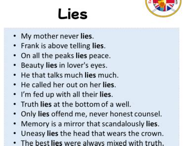 vertaling lied|lie in a sentence.